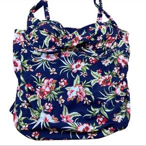 Birdsong Navy Floral Underwire Tankini Top - Size 22D/DD